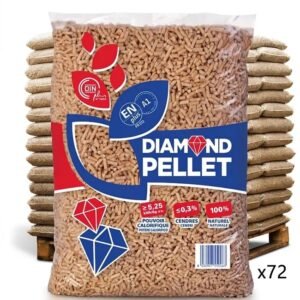 Bancale 1080 kg pellet Diamond in abete ENplus A1, 72 sacchi da 15 kg